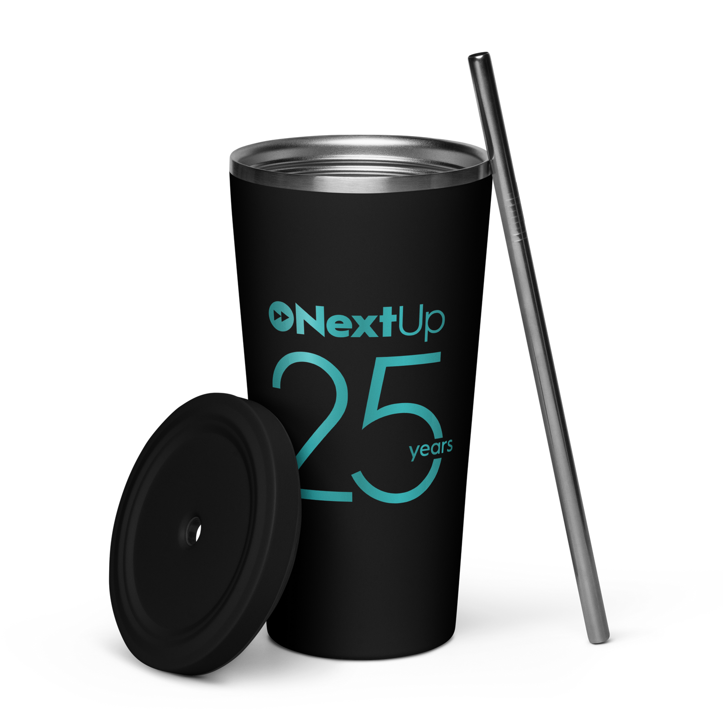 20oz Stainless Steel Tumbler with Straw (25th Anniversary)