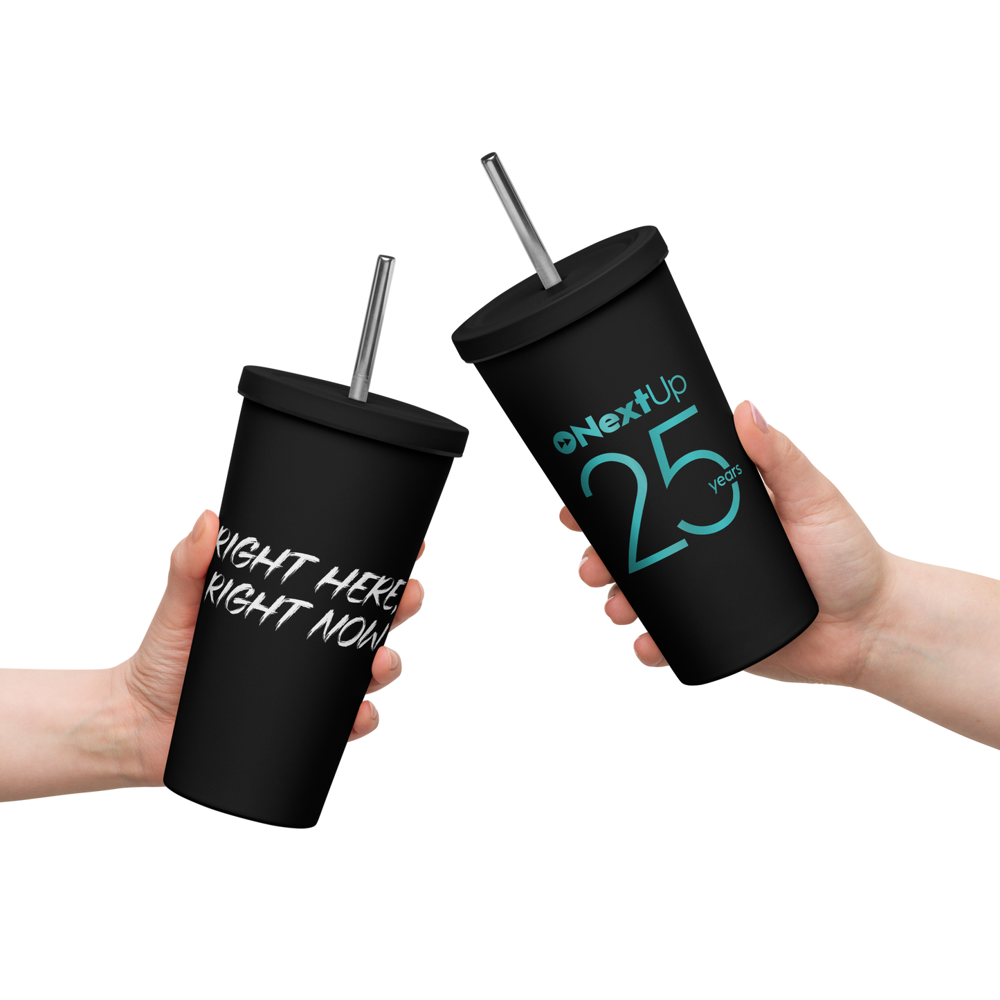 20oz Stainless Steel Tumbler with Straw (25th Anniversary)